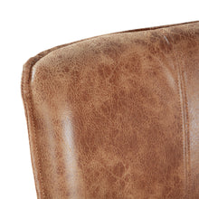 Load image into Gallery viewer, Distressed Tan Leather Counter Stool - Natural Leg