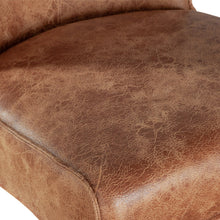 Load image into Gallery viewer, Distressed Tan Leather Counter Stool - Natural Leg