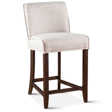 Load image into Gallery viewer, Beige Linen Counter Stool