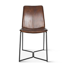 Load image into Gallery viewer, Leather Dining Chair Hand Washed Chestnut