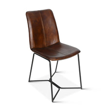 Load image into Gallery viewer, Leather Dining Chair Hand Washed Chestnut