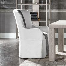 Load image into Gallery viewer, Modern Siltstone Cryton Super Salt Slip Cover Caster Arm Dining Chair