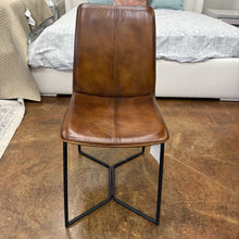 Load image into Gallery viewer, Leather Dining Chair Hand Washed Chestnut
