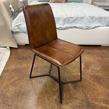 Load image into Gallery viewer, Leather Dining Chair Hand Washed Chestnut
