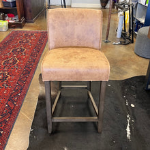 Load image into Gallery viewer, Distressed Tan Leather Counter Stool
