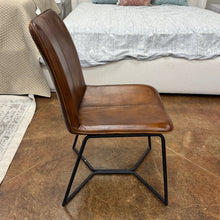 Load image into Gallery viewer, Leather Dining Chair Hand Washed Chestnut
