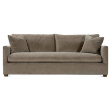 Load image into Gallery viewer, Lilah 89” Quick Ship Bench Cushion Sofa - Fawn Brushed Velvet
