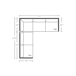 Alden 105” x 103” Sectional Sofa