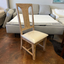 Load image into Gallery viewer, Antique Oak Dining Chair with Upholstered Seat
