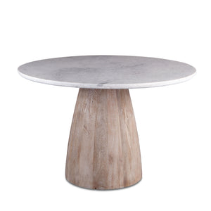 48" Round Dining Table White Marble