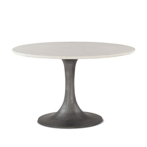 48” Round White Marble Dining Table
