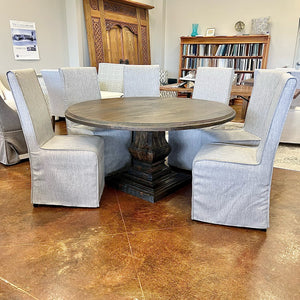 60" Round Dining Table Weathered Mango