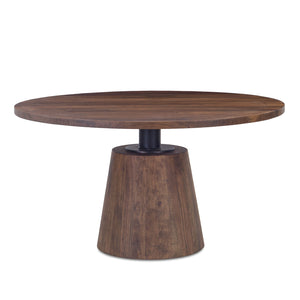 Industrial Modern 54" Round Dining Table Tawny Brown