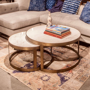 White Marble Nesting Coffee Table