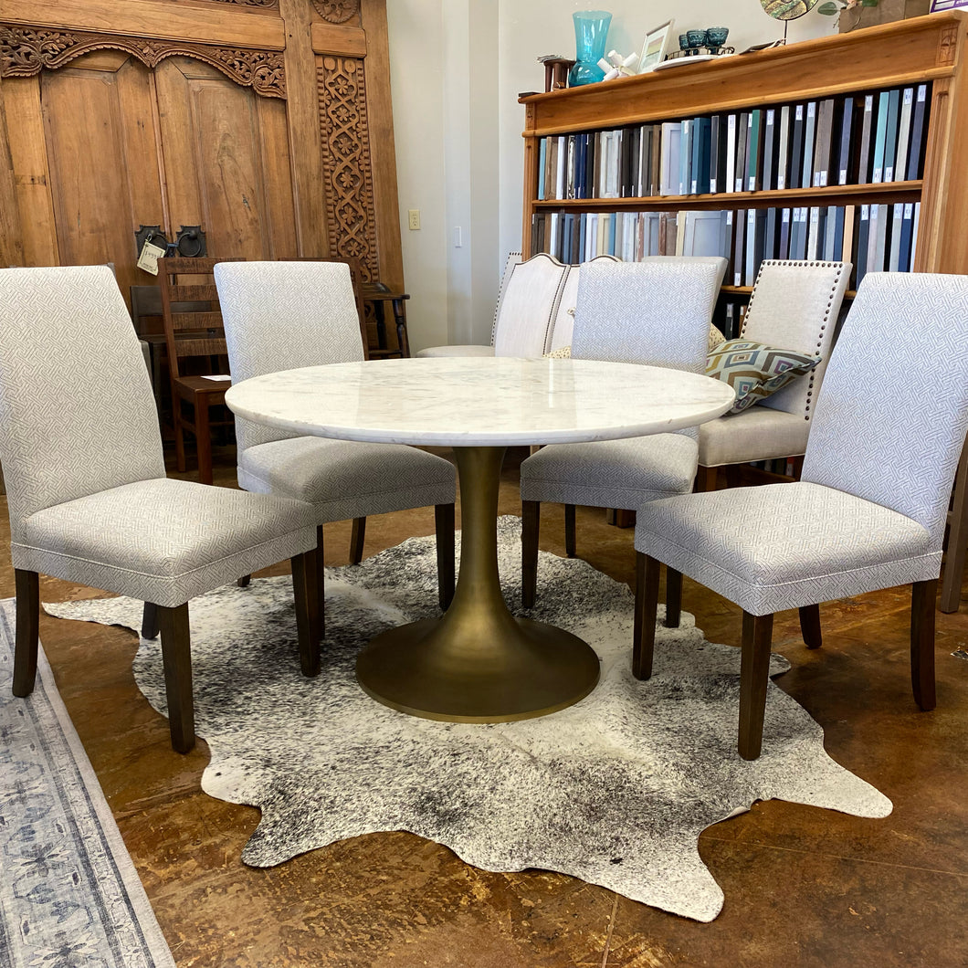 48” White Marble Round Dining Table