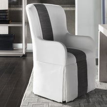 Load image into Gallery viewer, Modern Siltstone Cryton Super Salt Slip Cover Caster Arm Dining Chair
