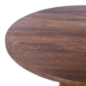 Industrial Modern 54" Round Dining Table Tawny Brown