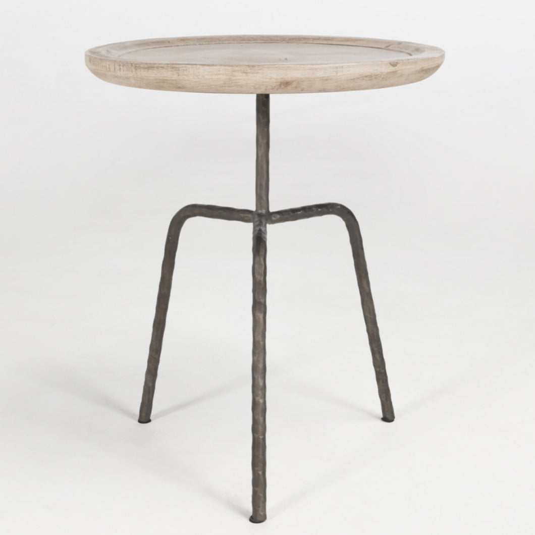 Round Accent Table with Iron Base